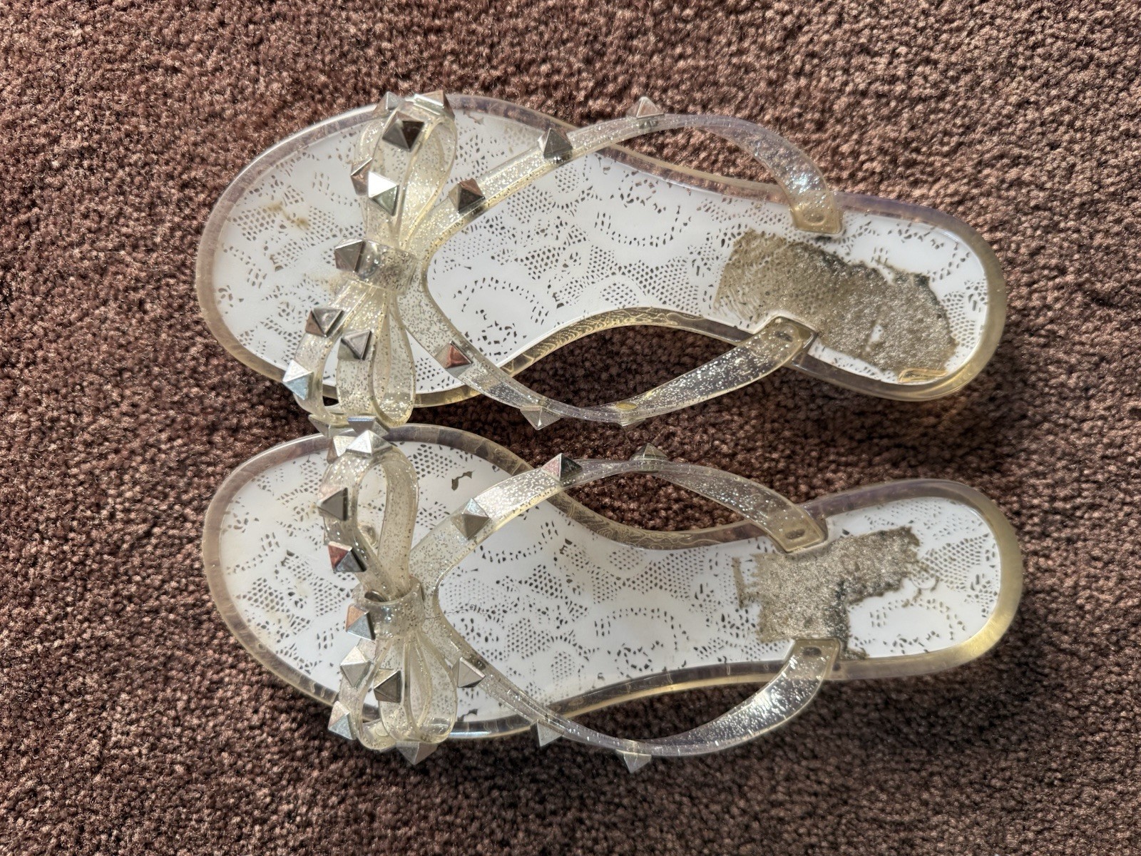 Well-Loved Clear Glitter Bow Sandals | Cute Summer Wear