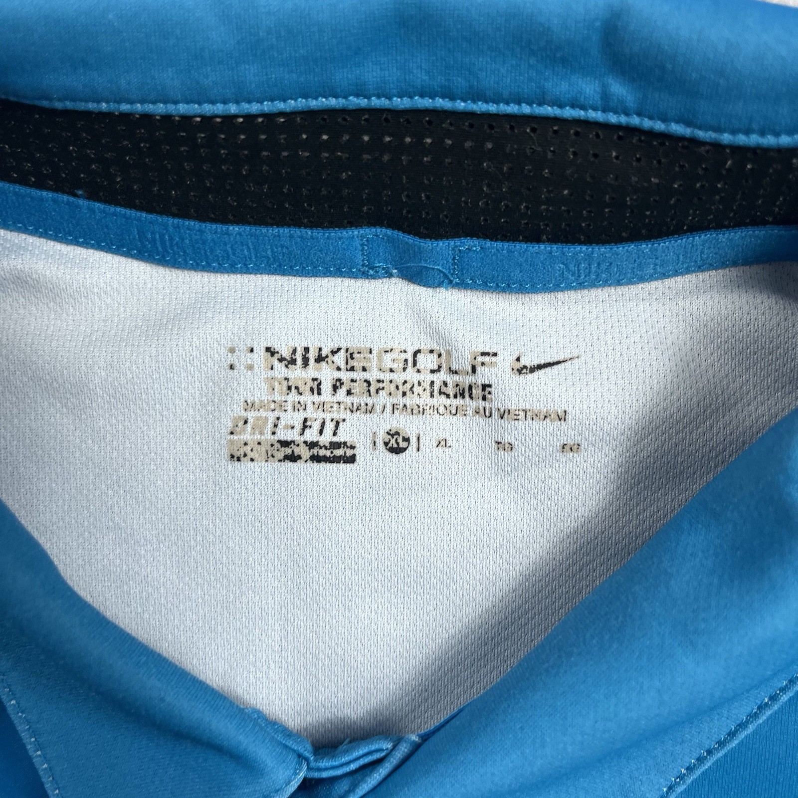 Nike Golf Dri Fit Tour Performance Polo Shirt Mens Blue Ocean Kiawah Golf XL