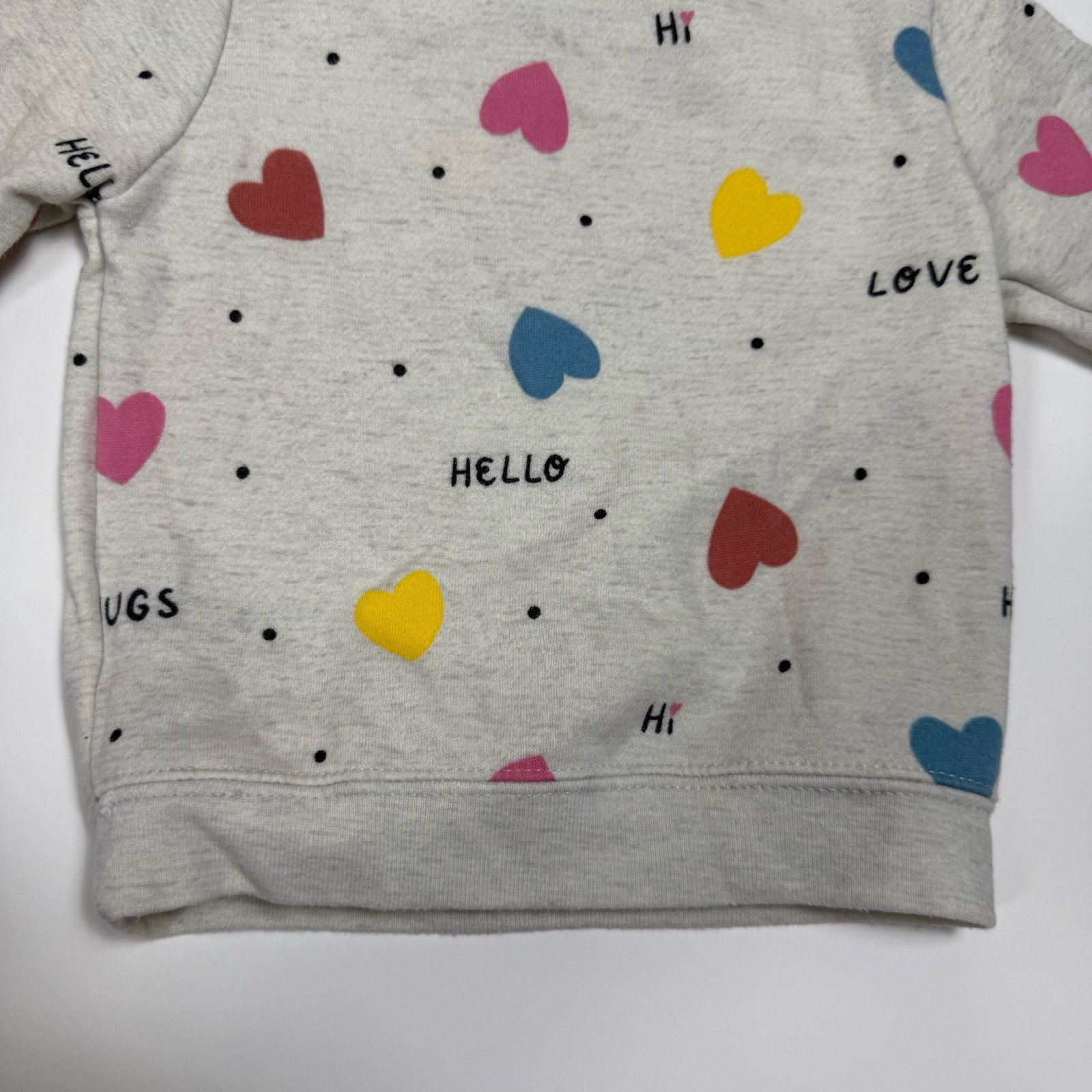 Garanimals 2pc Gray Heart Print Long Sleeve Sweatshirt & Pants Set 6-9M