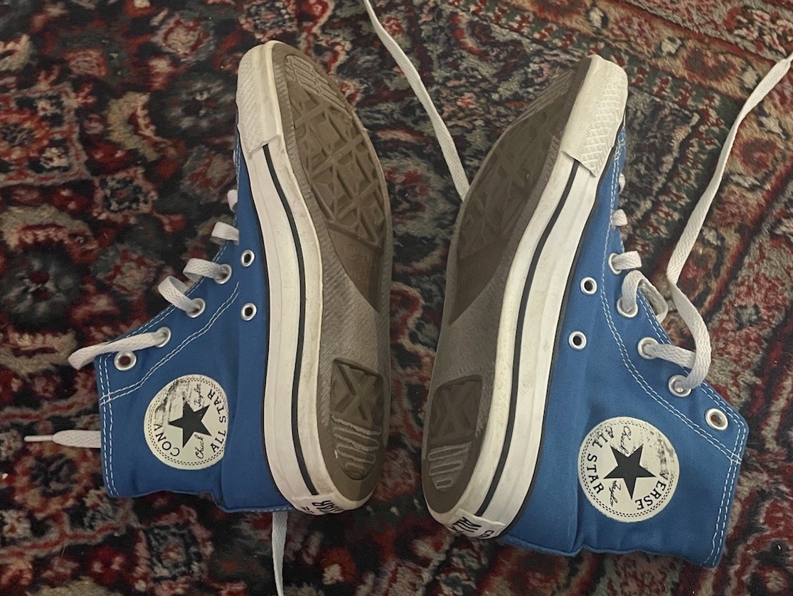 Converse All Star High Top Blue Canvas Sz Men 5 Women 7 GUC Shoes Sneakers