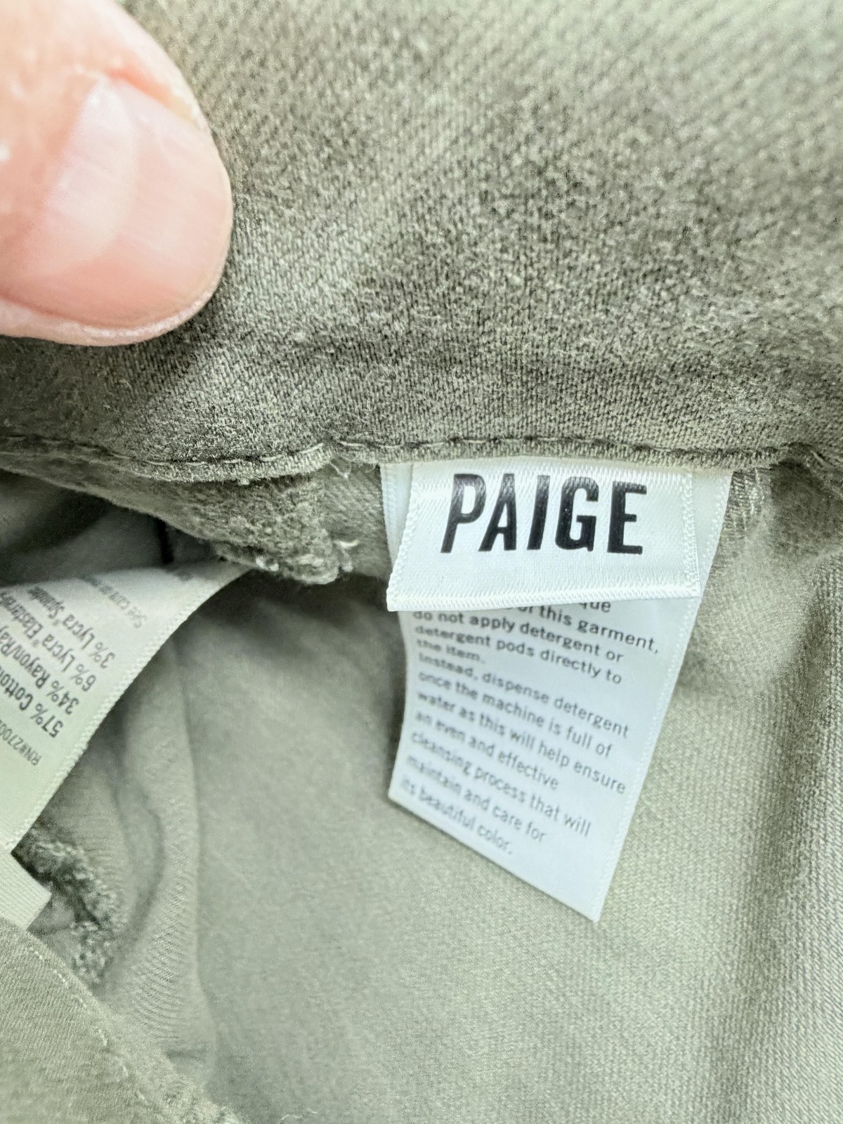 PAIGE Mayslie Jogger Pants Womens 24 Green Twill Ankle Zip Elastic Cuff