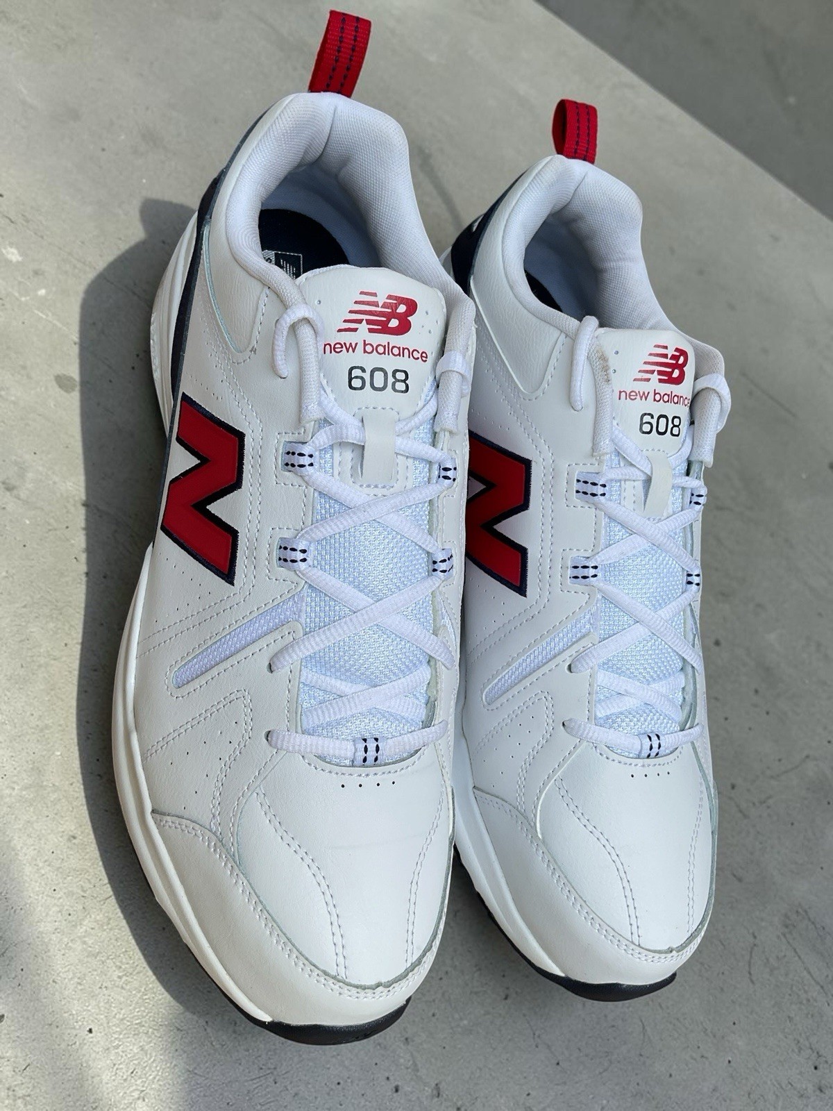 New Balance 608 MX608HR5 Men’s Size 15 White Red Navy Training Walking Shoes