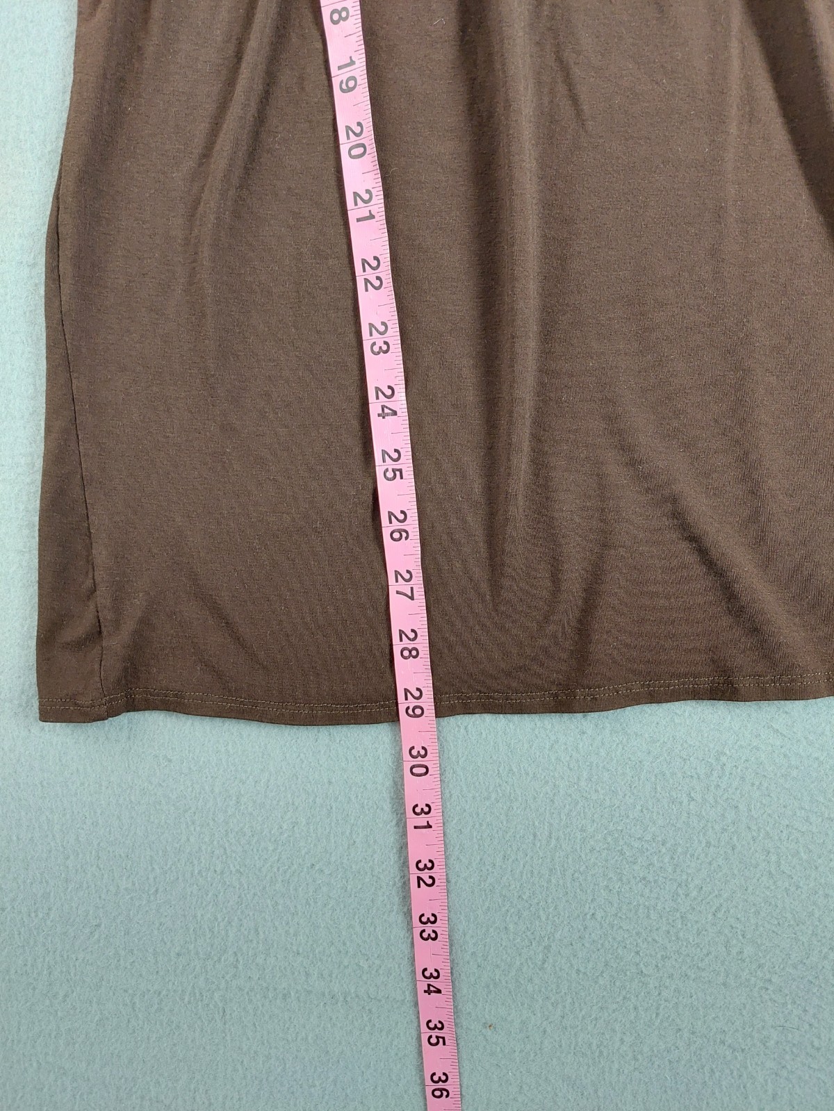Style&Co Women Tunic Top M Brown Empire Waist Scoop Neck Short Sleeve Casual