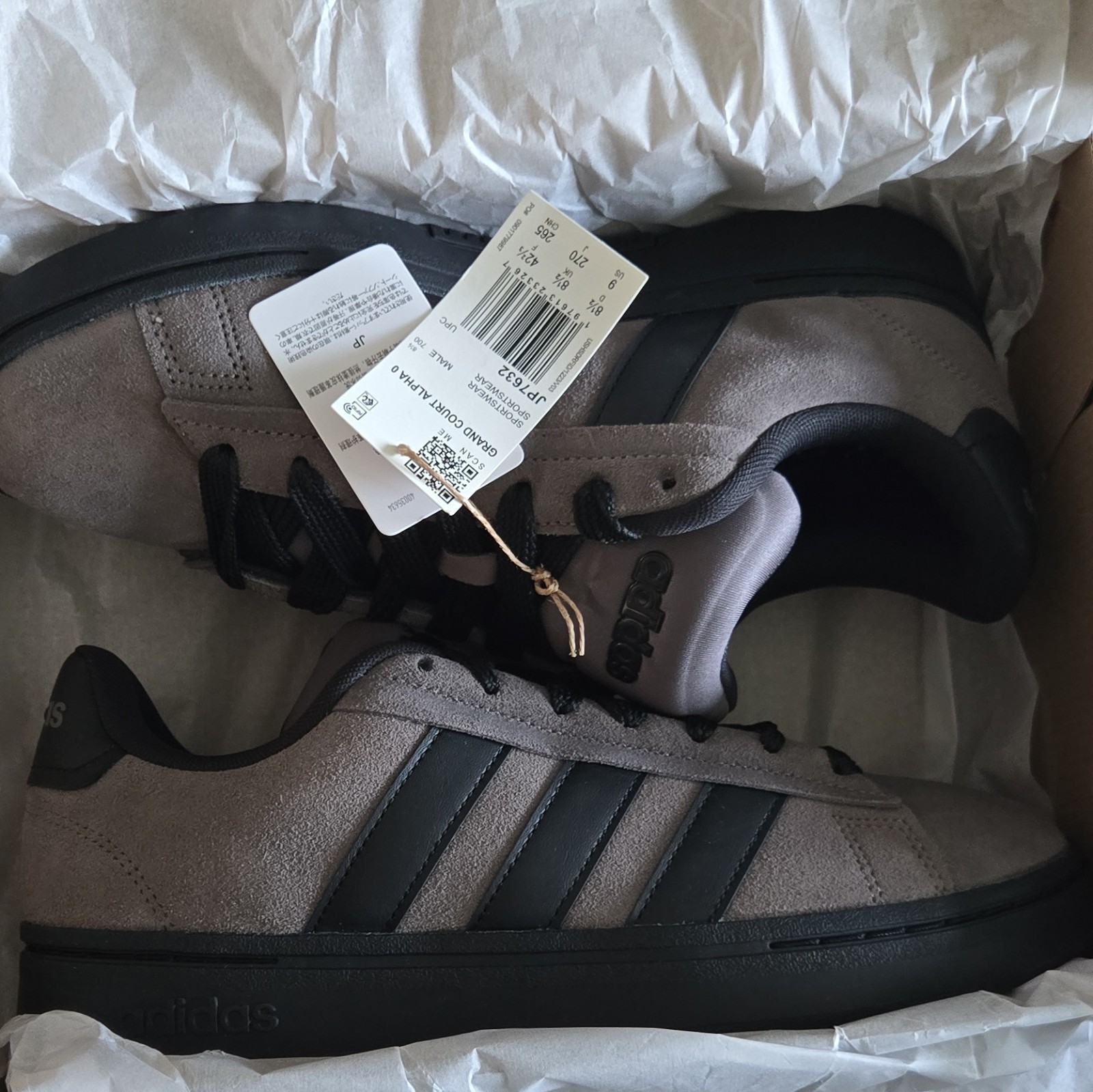 adidas Grand Court Alpha 00s Low Top Men’s Sneakers Gray/Black JP7632