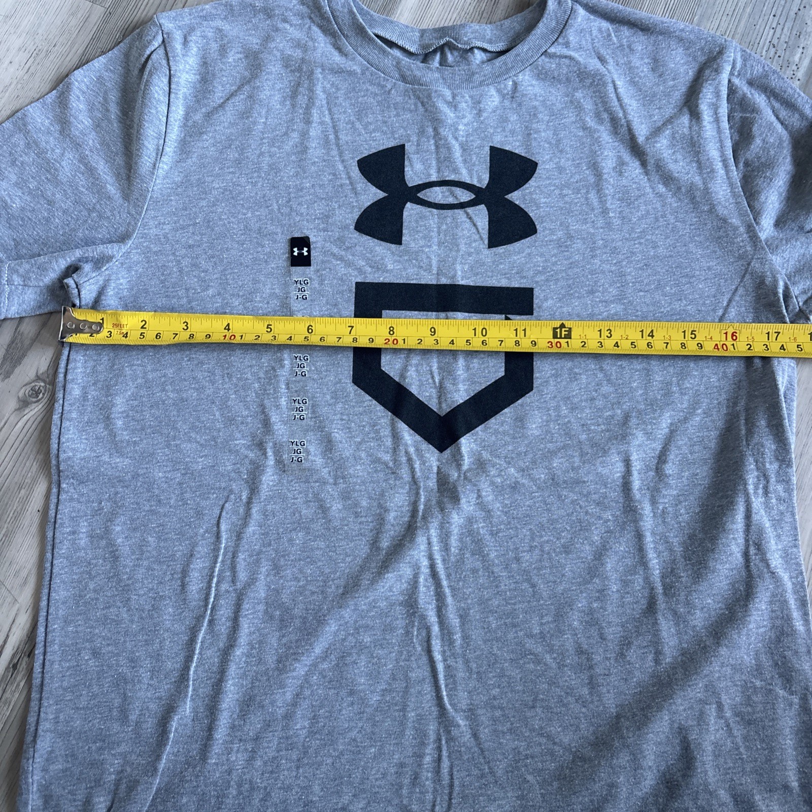 Under Armour Boys Baseball Plate Short Sleeve T-Shirt Grey Size YLG N