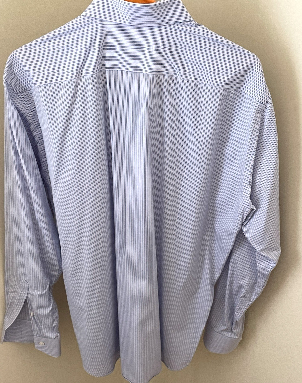 Canali Men’s Size 42X16.5 Blue Bold Stripe Spread Collar Dress Shirt