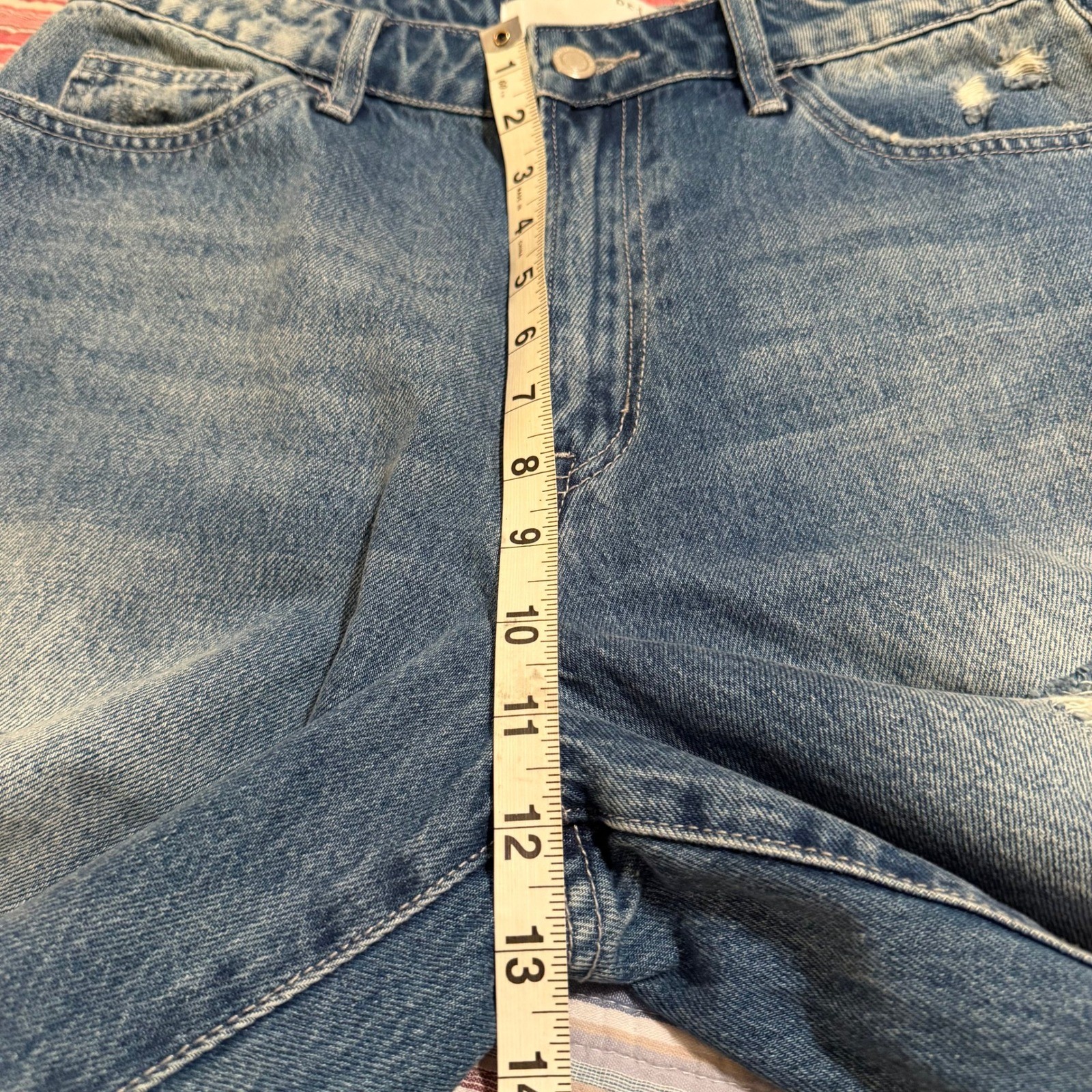 Bridge by Gly Mom Fit Jeans Distressed Ripped Blue Denim Size 28