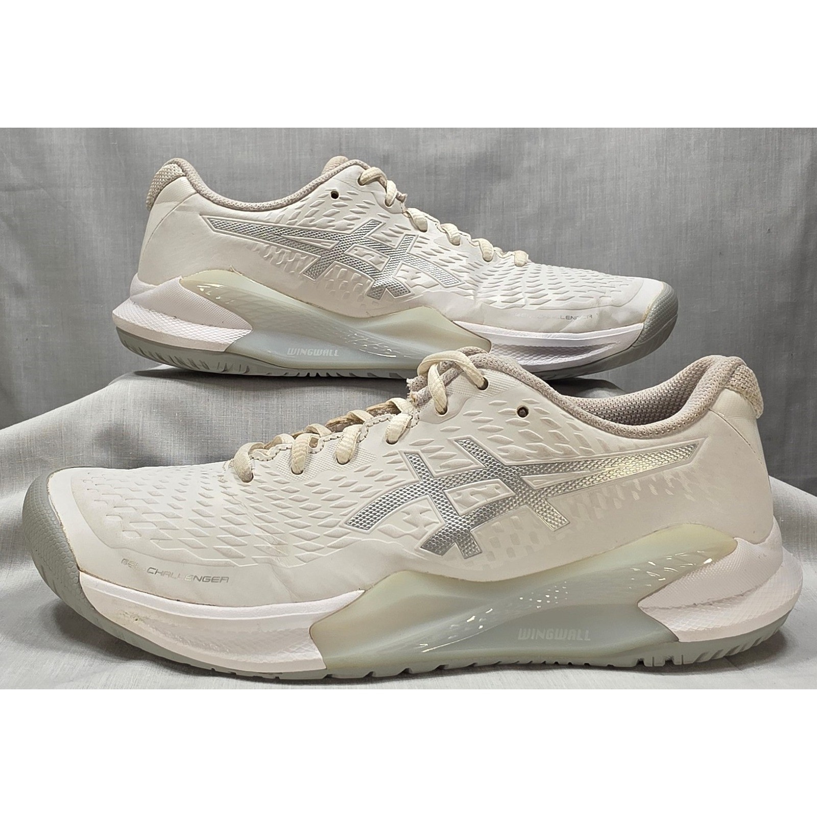 Asics Gel-Challenger 14 Fawn White Tennis Shoes 1042A231 Womens 8.5
