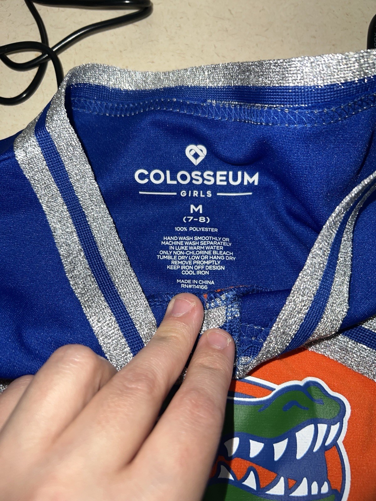 Colosseum Girls Florida Gators Cheer 2pc Skirt & Top Set M (7-8) Blue/Orange