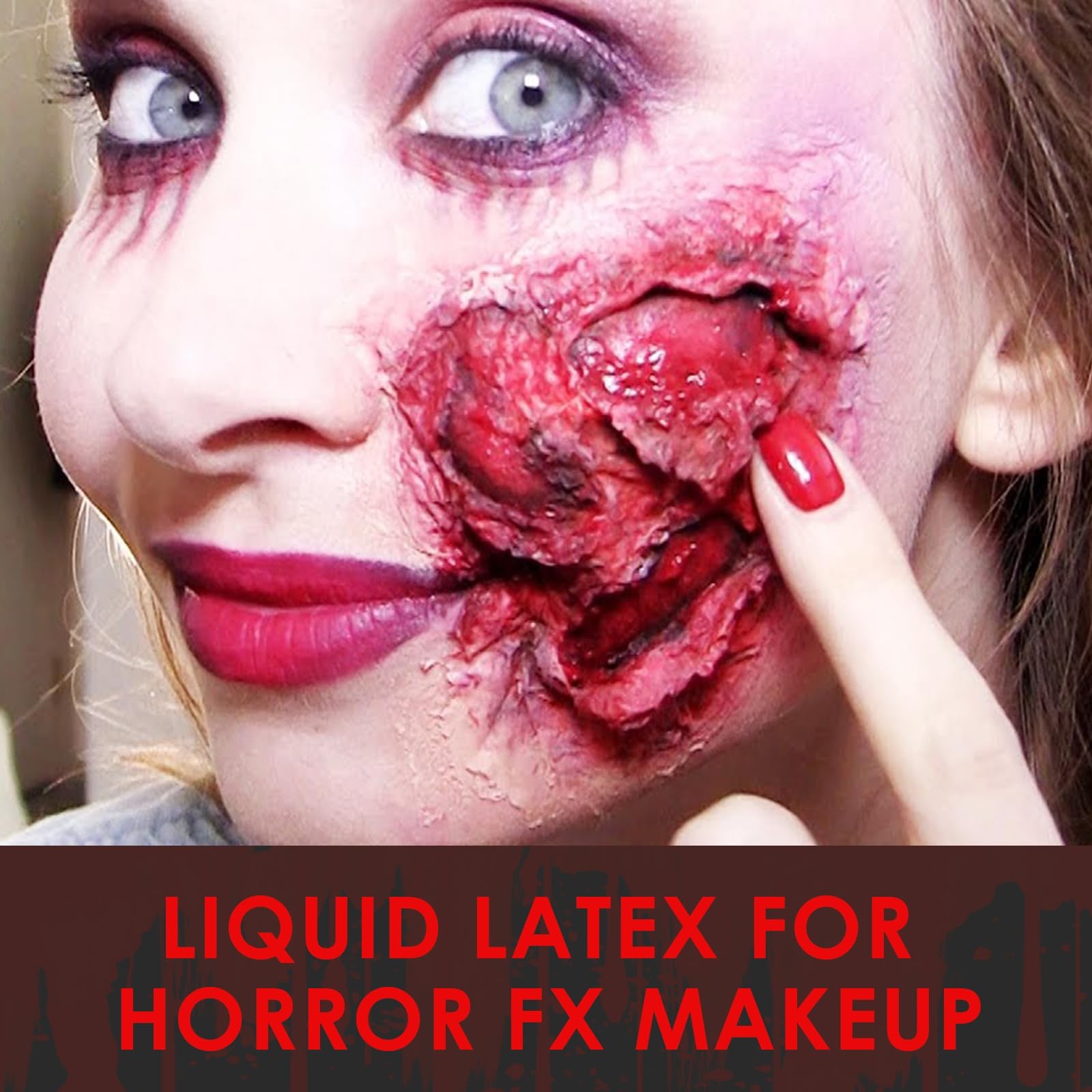 2.2 fl oz Liquid Latex Halloween SFX Makeup Kit, Clear Adhesive Latex Glue fo…