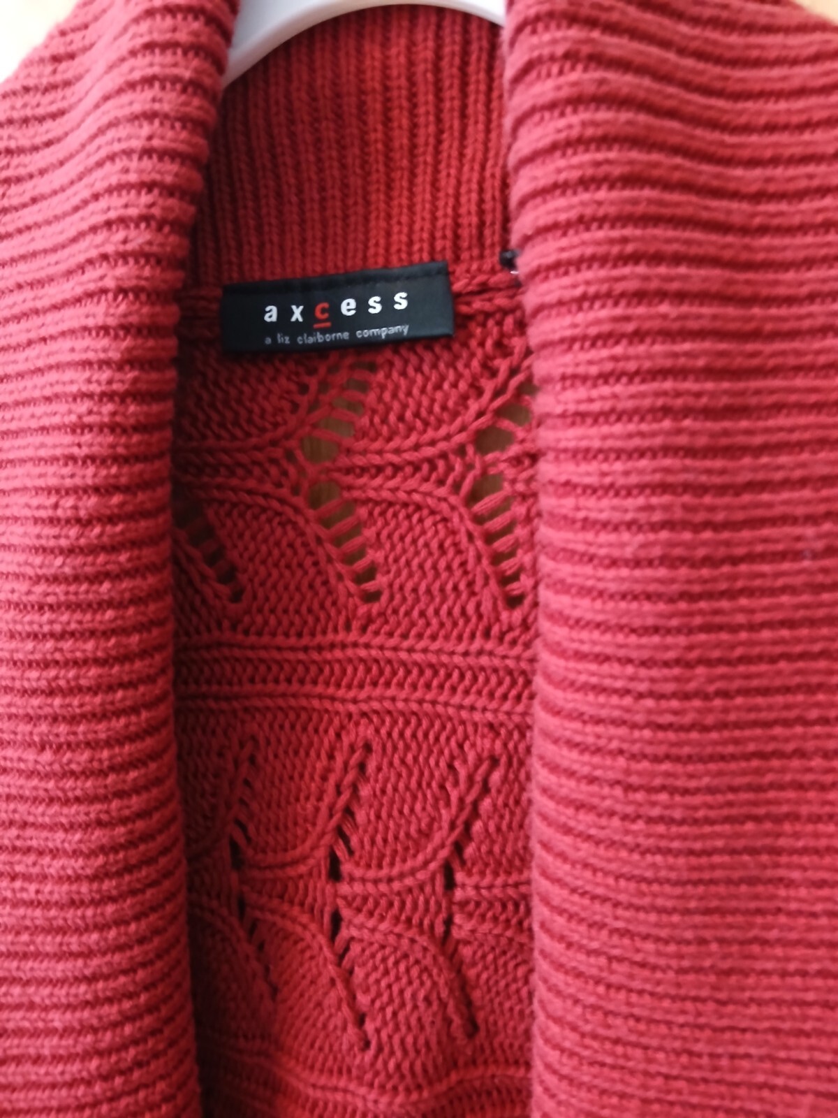 WOMAN’S LARGE OPEN SHORT SLEEVE SWEATER RUST COLORED AXCESS LIZ CLAIBORNE