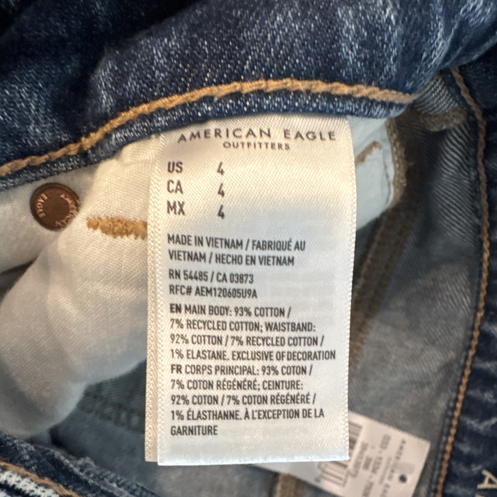 American Eagle Outfitters Women’s Blue Distressed Denim Cut-Off Shorts 4