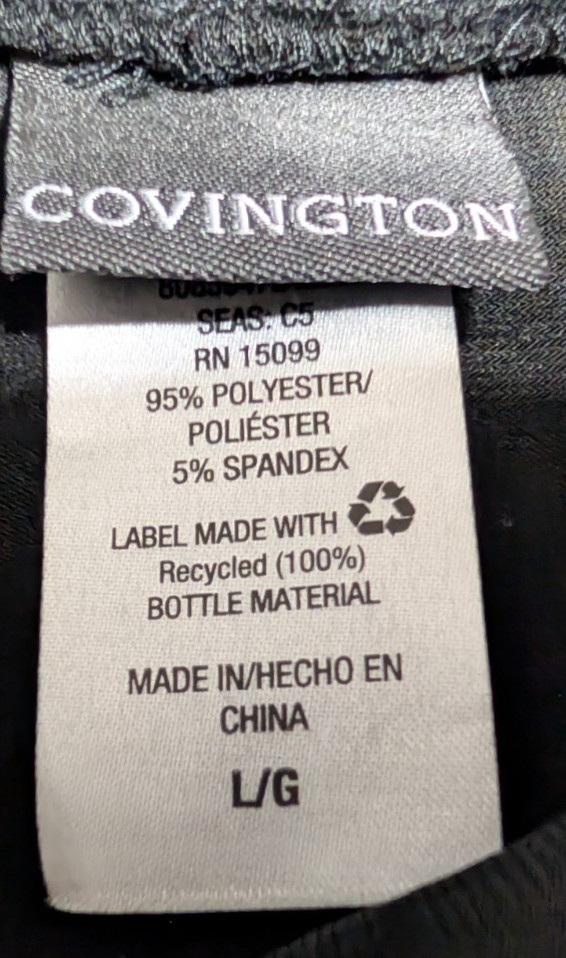 COVINGTON Skirt Women’s Size Large Elastic Waist Stretch Pull-On Pleated Black