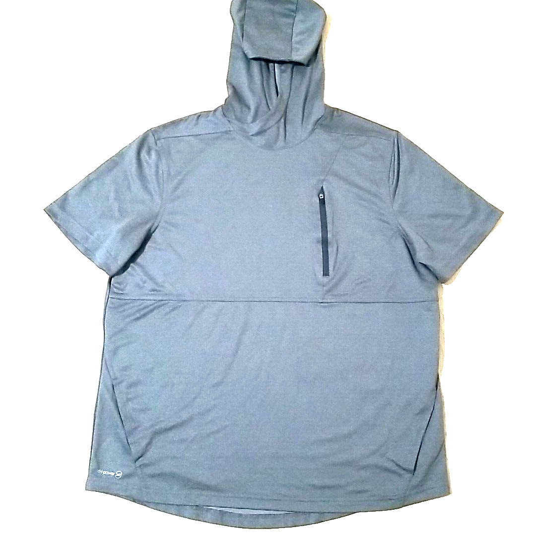 Russell Dri-power 360 Hoodie Men XL Gray Training Fit S/Sleeve Zip Pocket Gym