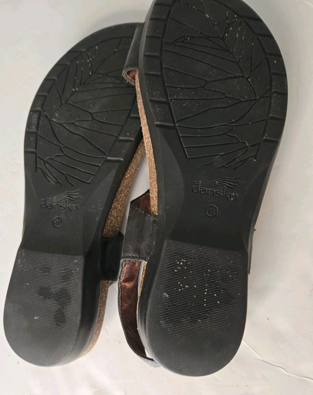 Dansko Reece Black Leather Toe Loop Slingback Sandal EU 41