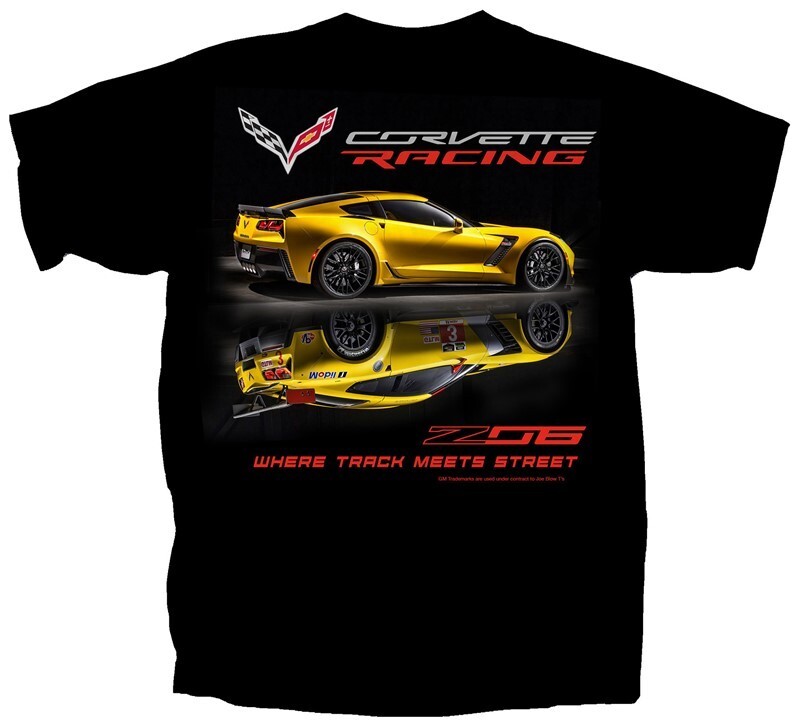 Corvette Racing C7 Z06 Track Meet Street Graphic T-Shirt Black Official Licensed