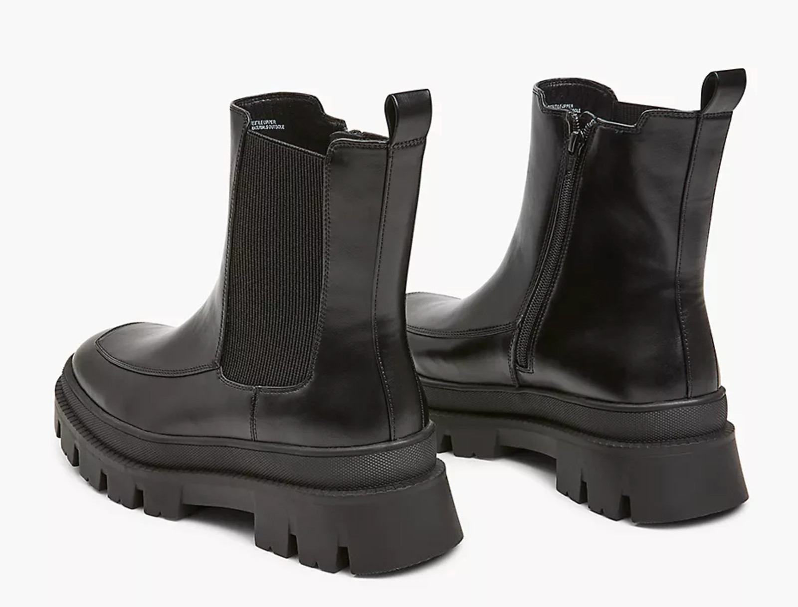 NEW LANE BRYANT BLACK ELASTIC GORE SUPER LUG PULL ON PLATFORM BOOTIE BOOTS 8.5W
