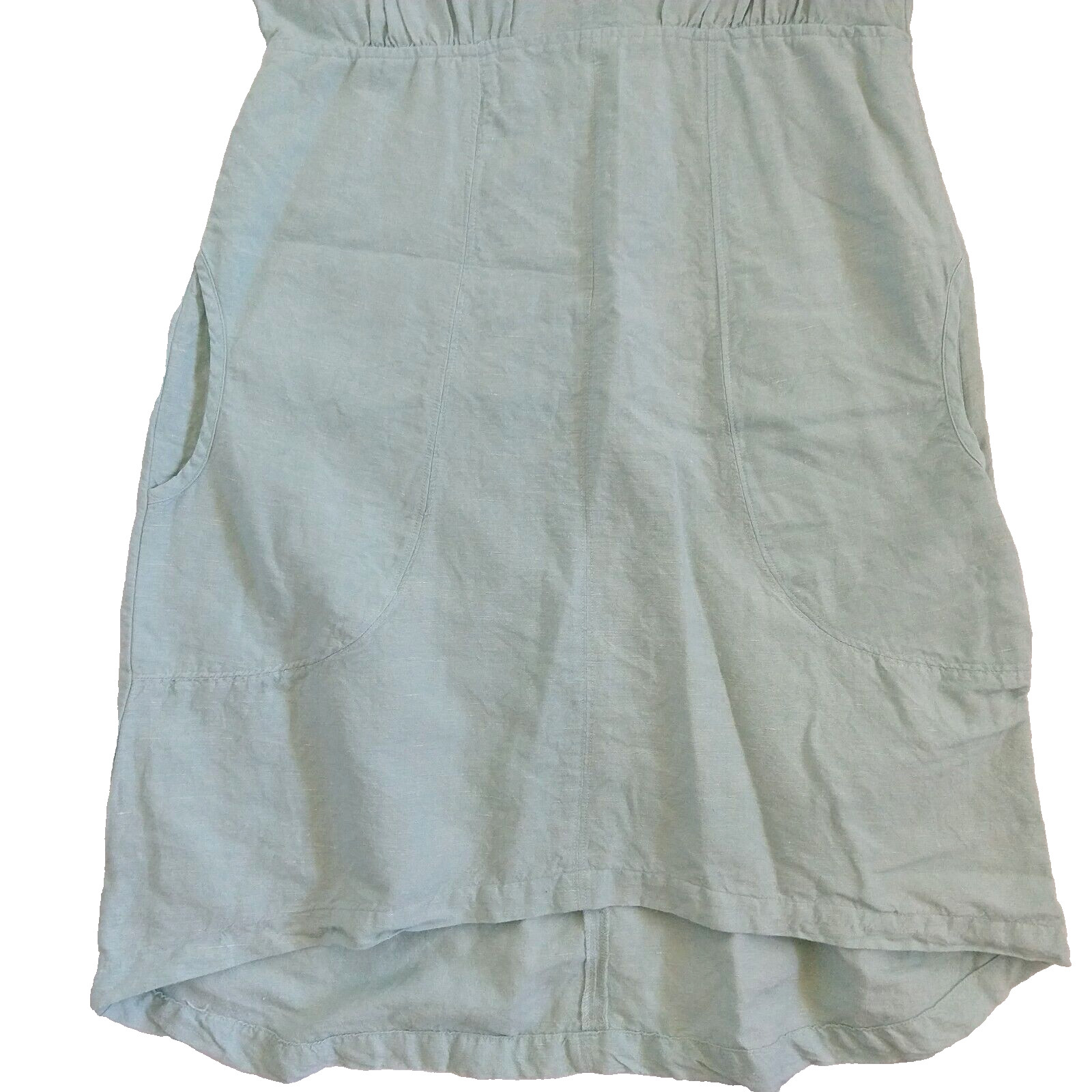 Freedom Trail by Kyodan Linen Blend Midi Dress Size M Mint Green Pockets