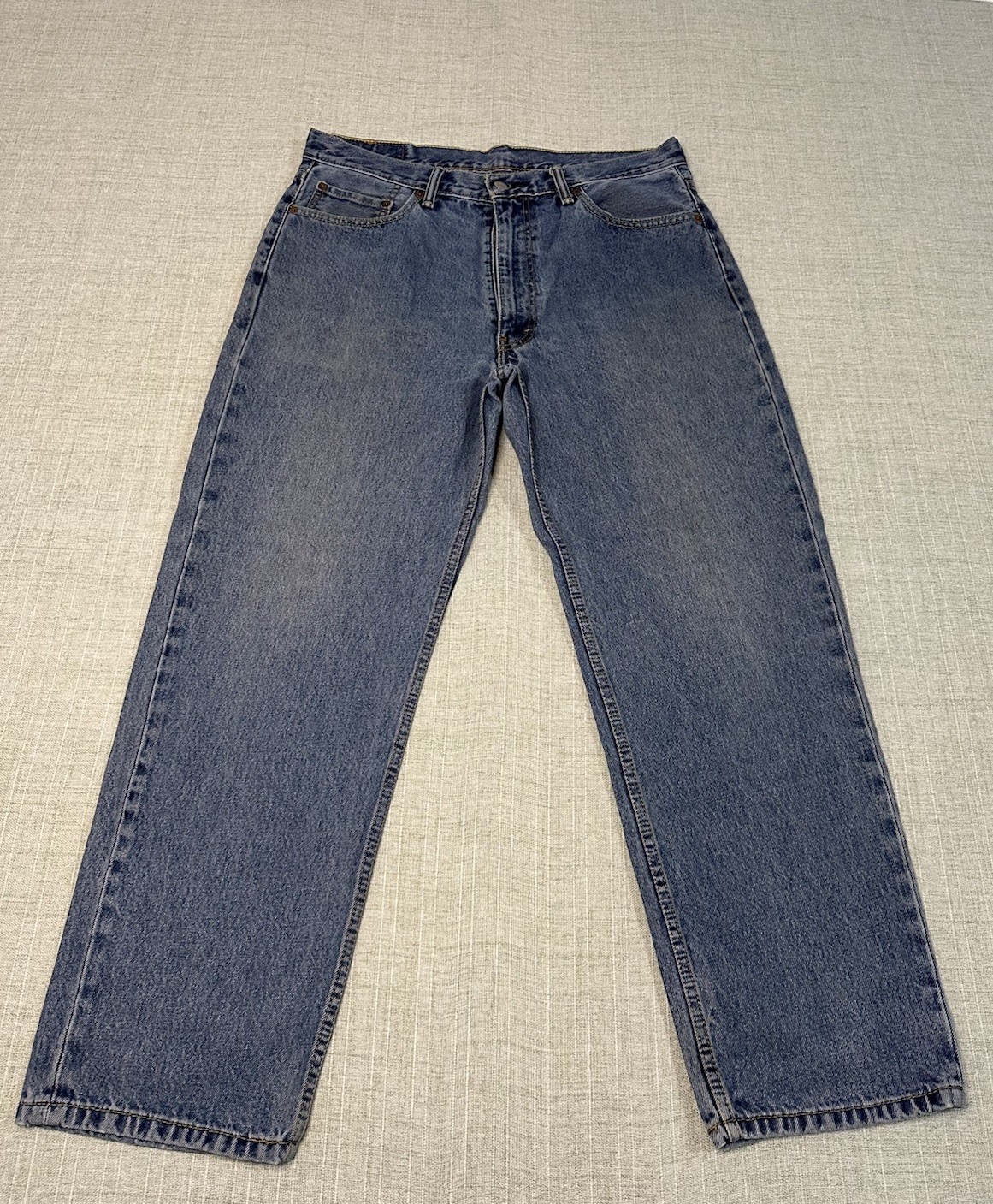 Levi’s 550 Relaxed Fit Medium Blue 100% Cotton Denim Jeans Men’s 36X30