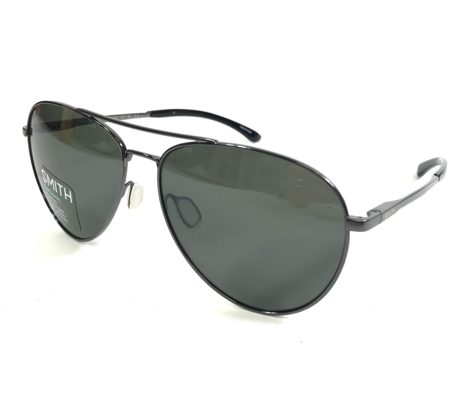 Smith Sunglasses Layback KJ1 X5 Gunmetal Frames with Dark Green Polarized Lenses