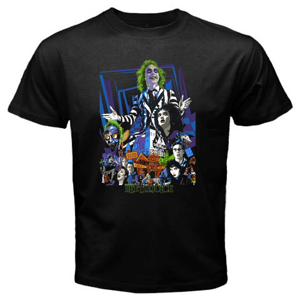 Beetlejuice Horror Movie Men’s Black T-Shirt Size S to 5XL