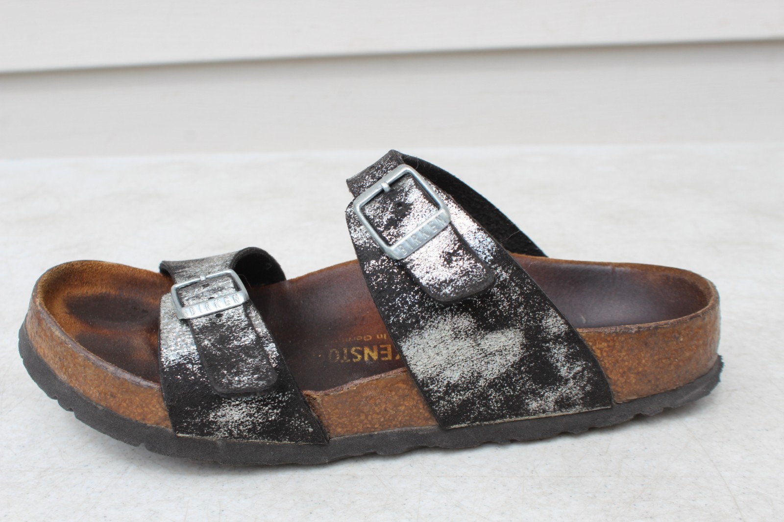 Birkenstock SYDNEY Stardust Black Birko Flor 40 R US W 9 M 7 Sanda