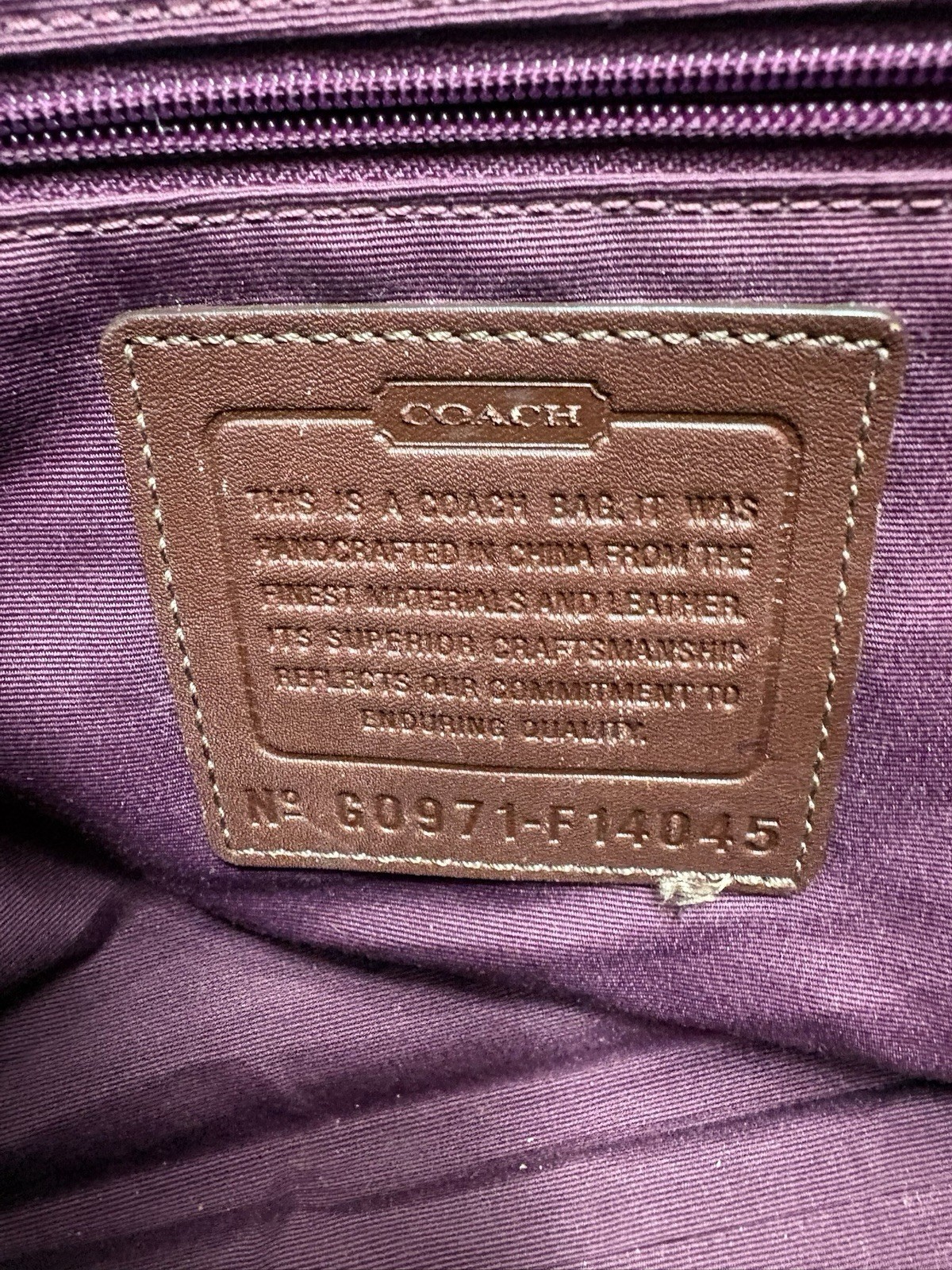 Coach Bleecker Purple Patchwork Tote Bag Leather Suede Signature Y2K F14045