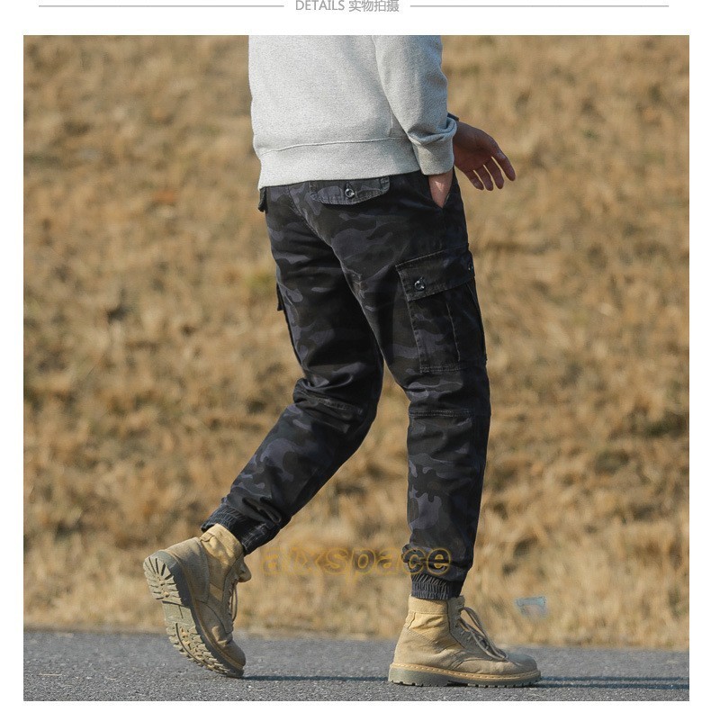 Men’s Casual Long Pants Cargo Cotton Spring Camouflage Outdoor Sport Trouser Hot