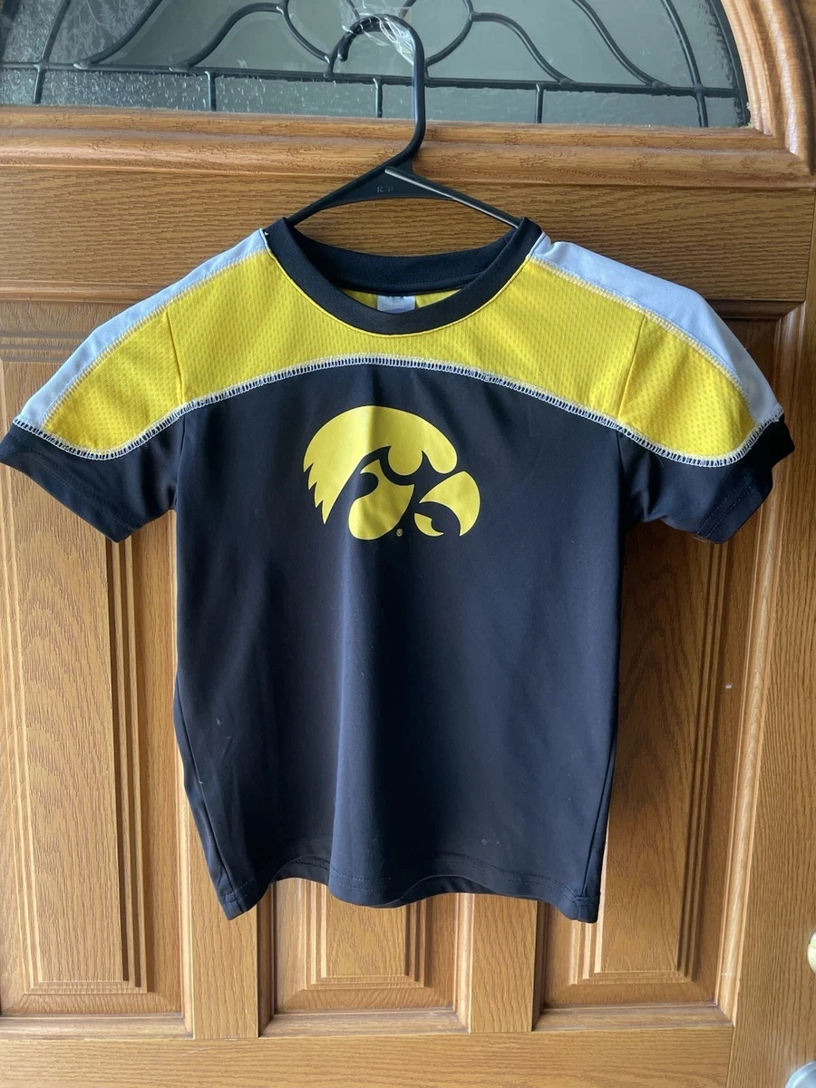 Iowa Hawkeyes Boys Youth Small Black/Yellow Colorblock Mesh Athletic T-Shirt