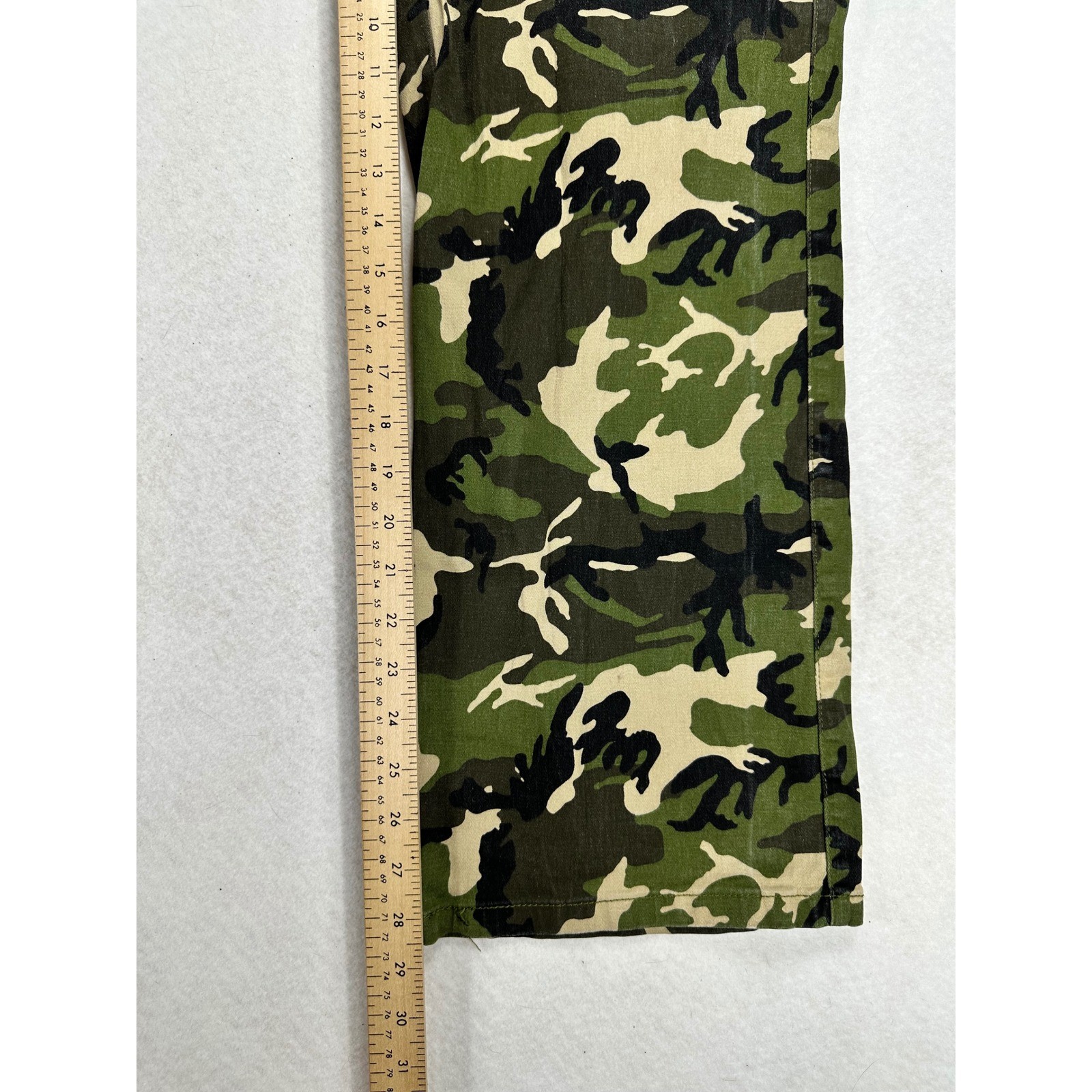 American Bazi Womens Camo Cargo Pants Green Woodland Straight Leg S