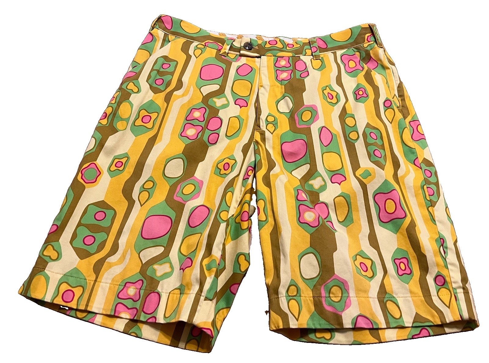 MENS LOUDMOUTH COTTON STRETCH 11” GOLF SHORTS EUC 36