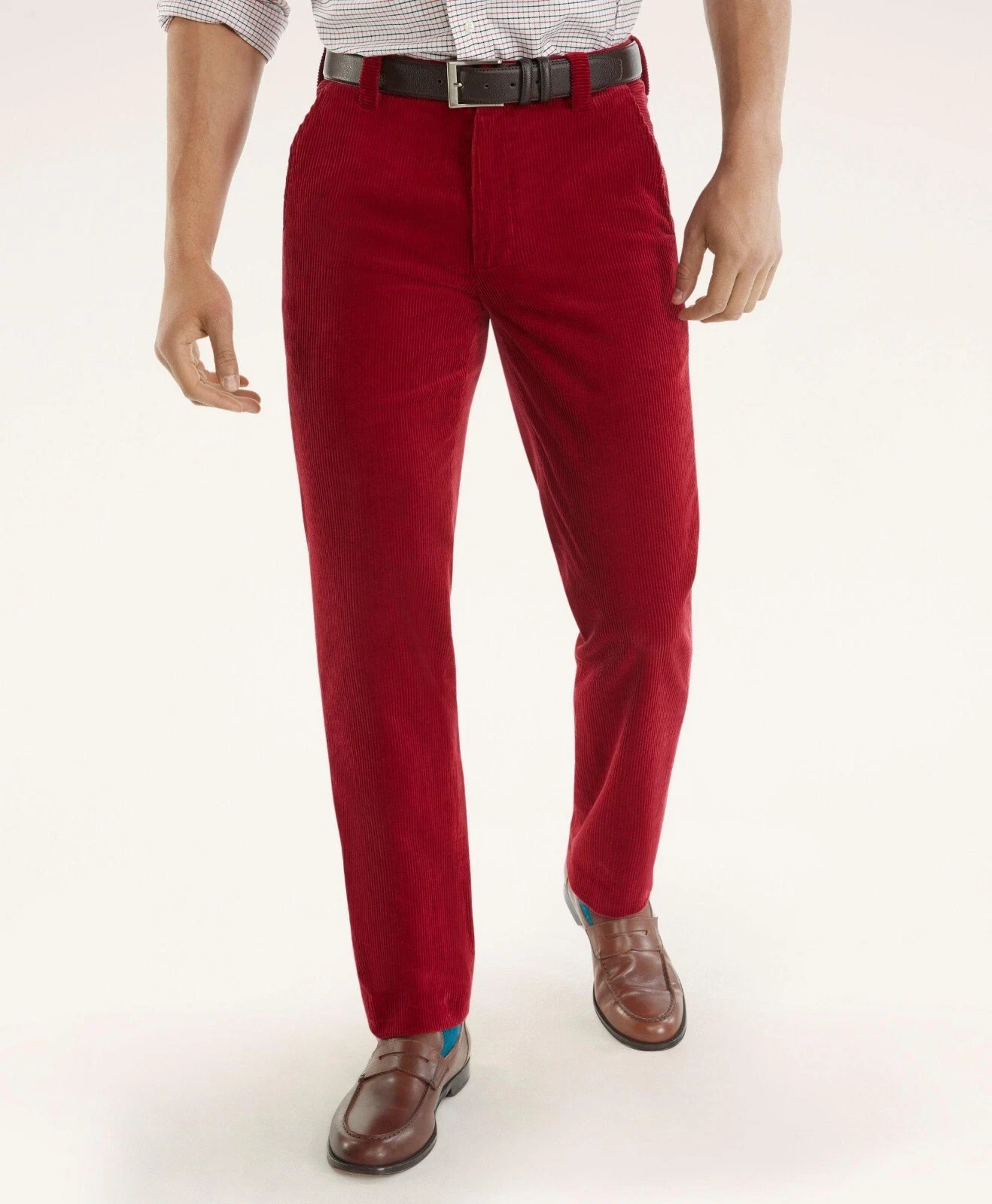 NWT Men’s 38X32 Brooks Brothers Cranberry Red Corduroy Milano Fit Pants 38W 32L