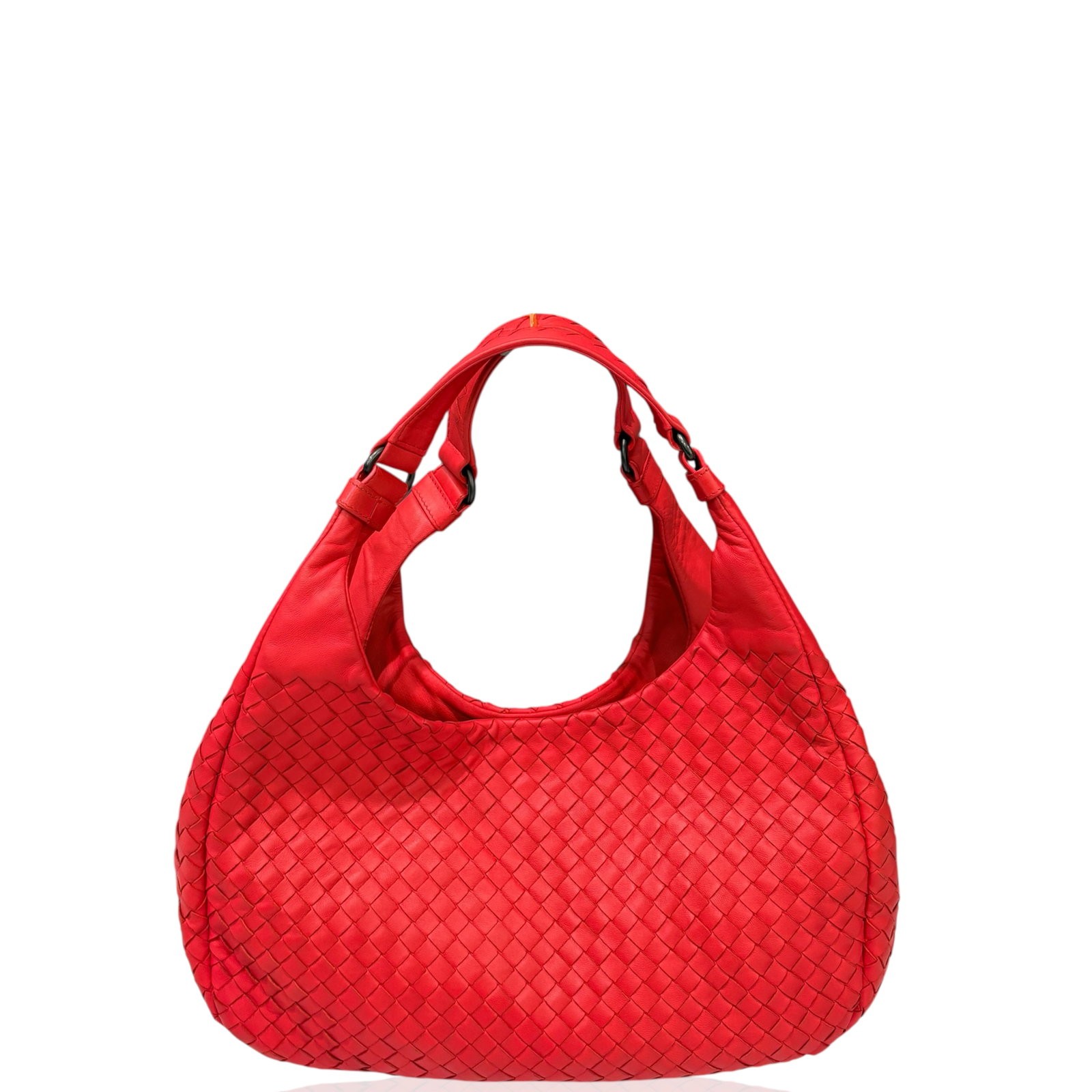 Bottega Veneta Small Campana Hobo Red Lambskin Intrecciato Nappa (qy030126b4)
