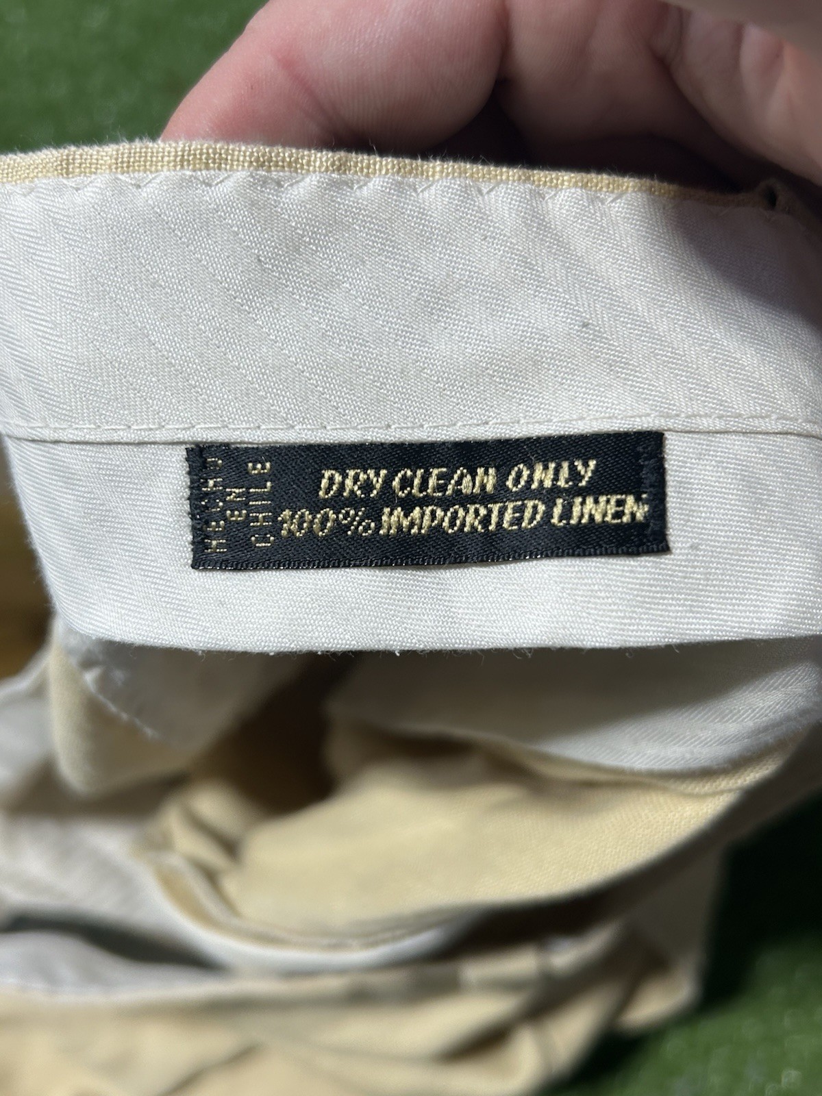 Corporate Image Beige Linen Shorts Mens Size 36 Tom James