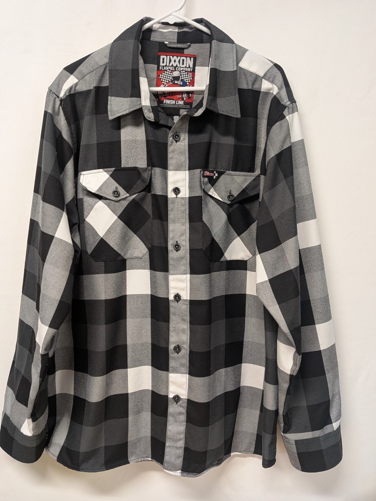Men’s Dixxon Flannel Co White Plaid Finish Line Flannel Shirt L/S Size XL