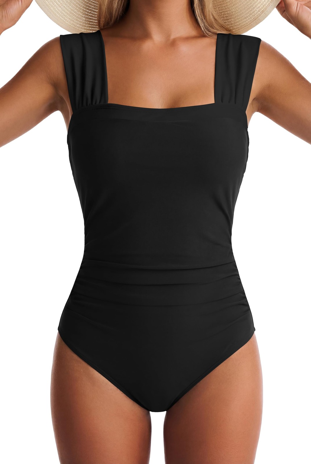 One Piece Swimsuit for Women Tummy Control Bathing Suits Full Coverage Wide Stra