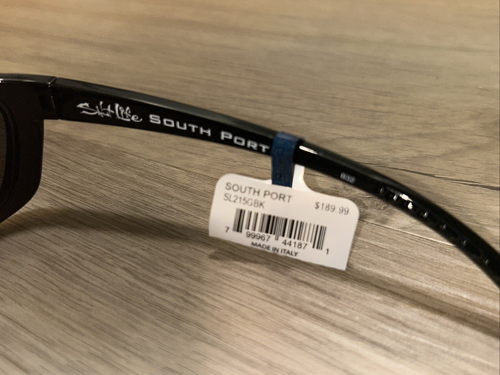 Salt Life South Port Gloss Black Saltlife Smoke Blue Lens Salty $189 New