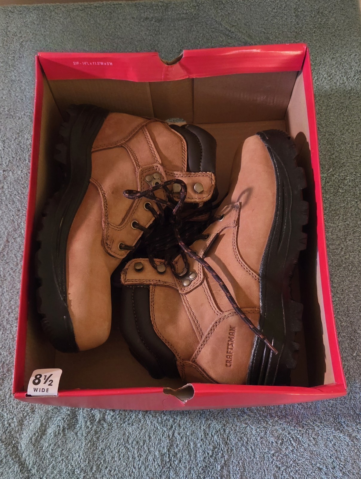 Craftsman Men’s Work Boots 8.5 W Wheat Leather Soft Toe NIB Vintage 2015 20175