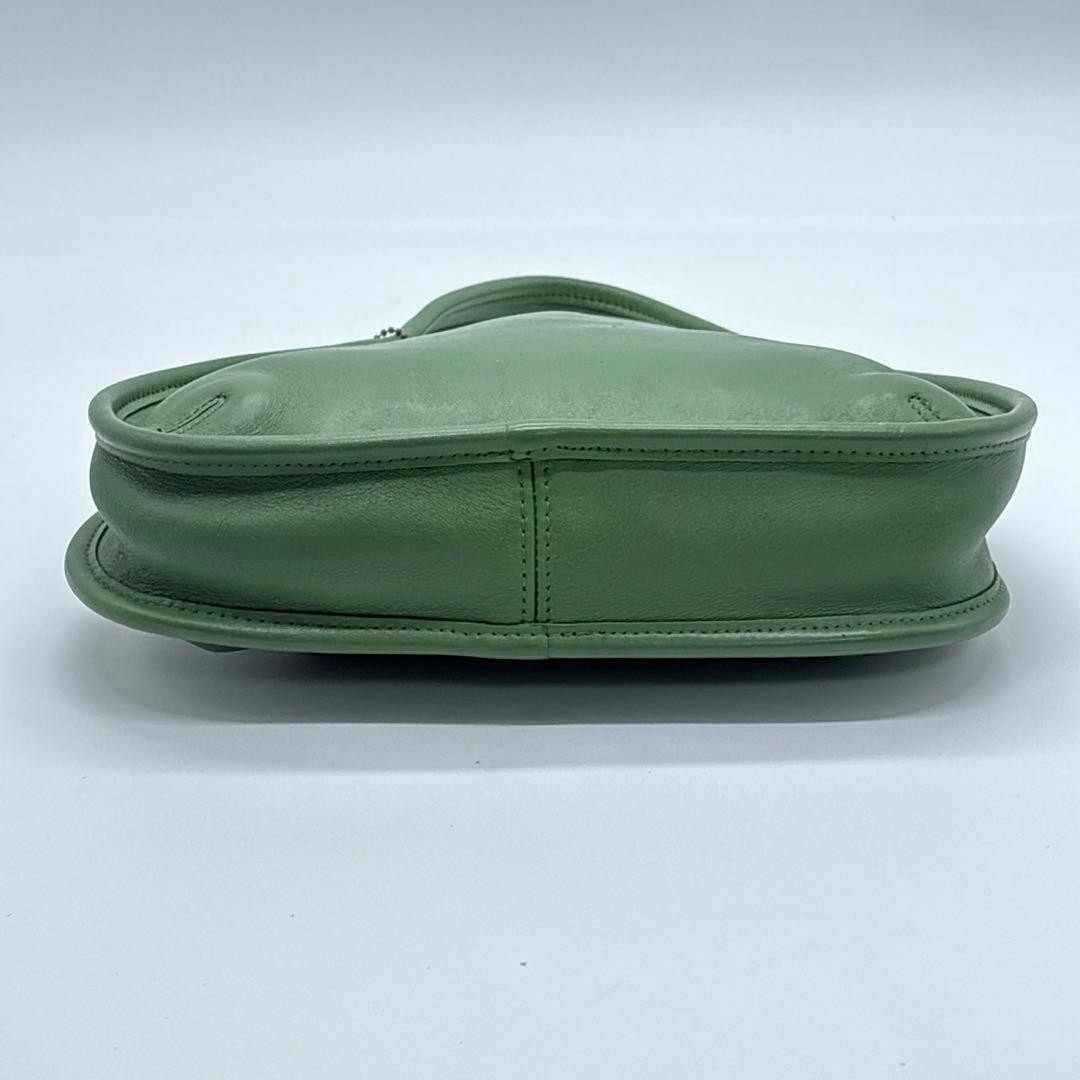 Vintage Old Coach 9027 Green Leather Ergo Bag Womens Handbag Made in USA VTG