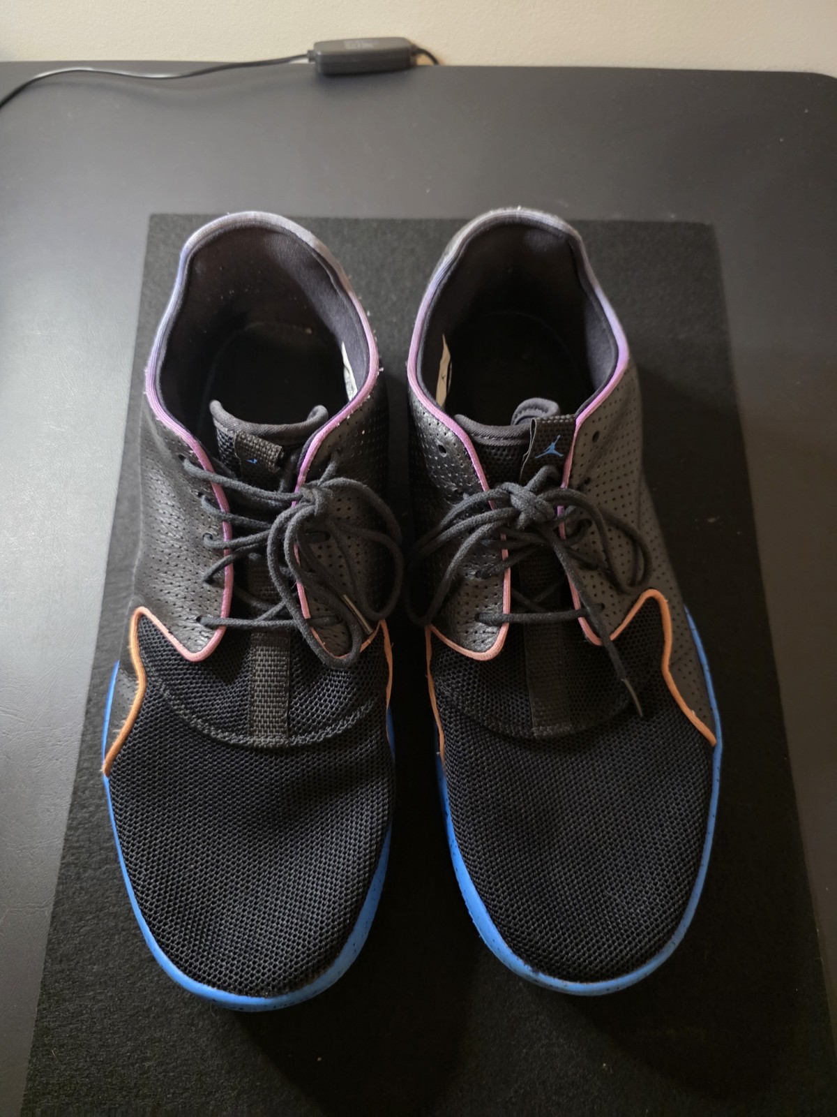 Jordan Eclipse 11.5 Lace Up Low Top Sneakers Black Blue Pink Mesh Rubber