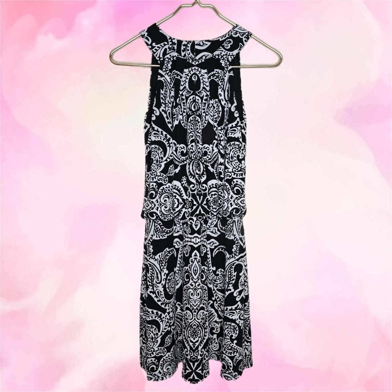 White House Black Market Paisley Halter Blouson Midi Dress