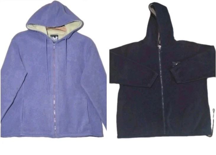 Big Dogs Polar Dogs His & Her Sz Large High Tech Gear Purple Black Fleece Jacket