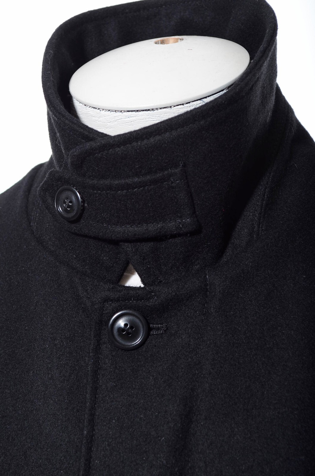 Joseph Abboud Outerwear Black Wool Rayon Blend Button-Up Zippered Jacket Coat L