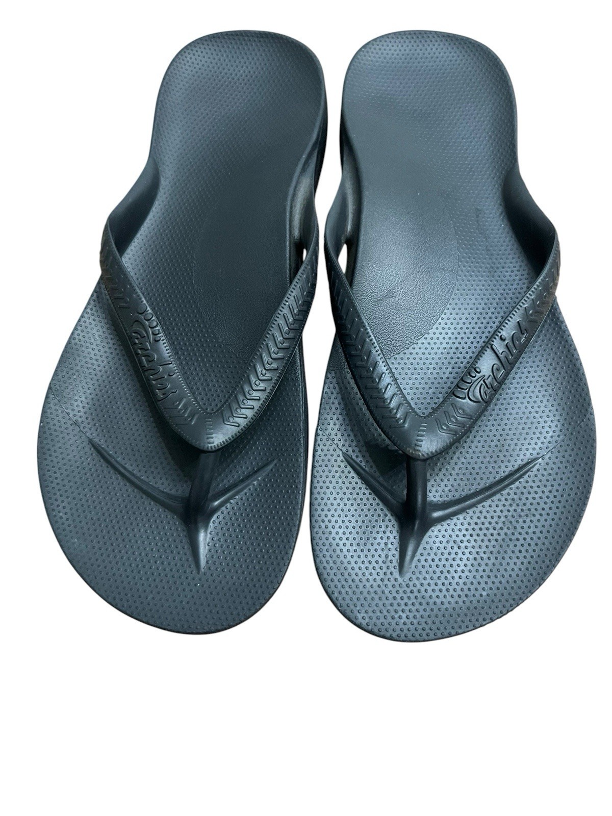 ARCHIES Arch Support Flip Flops Men 10 Women 11 Orthotic Sandals Black Slip on