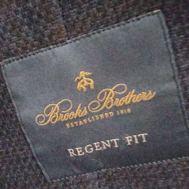 Brooks Brothers Regent Fit Wool Tweed Blue Plaid jacket 42R 35×34