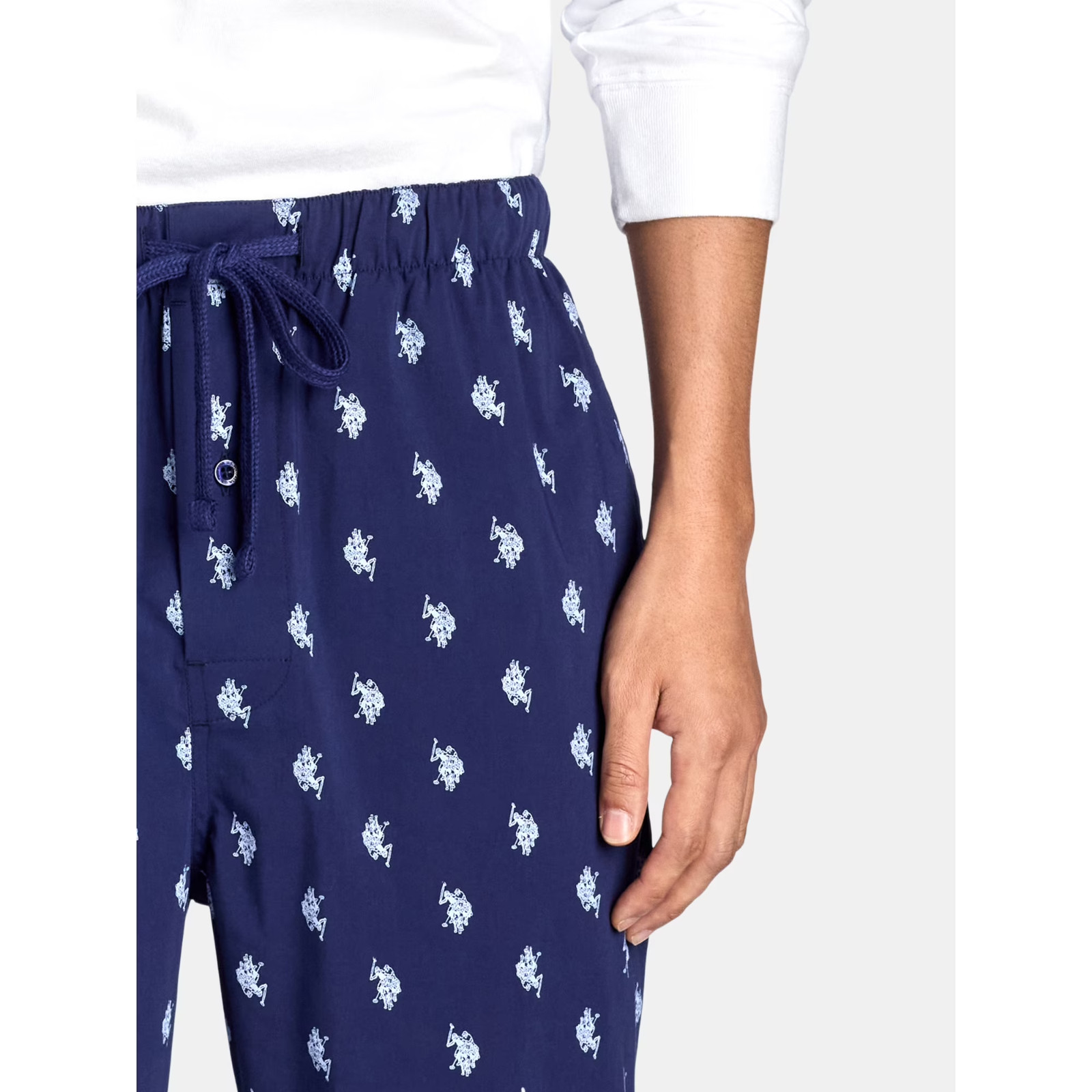U.S. Polo Assn. SIZE M 32-34 Men Two Pockets Machine Washable Pajamas, Blue NEW