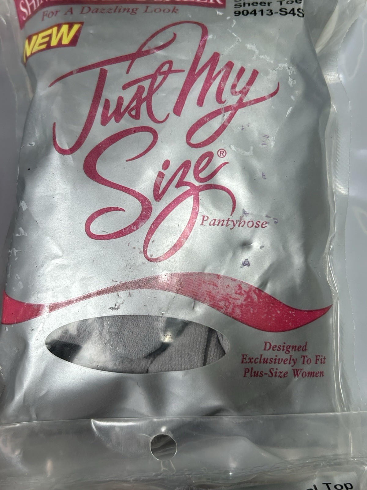 4 PAIRS Leggs Just My Size Pantyhose 4X SILVER Control Top Sheer Toe NEW
