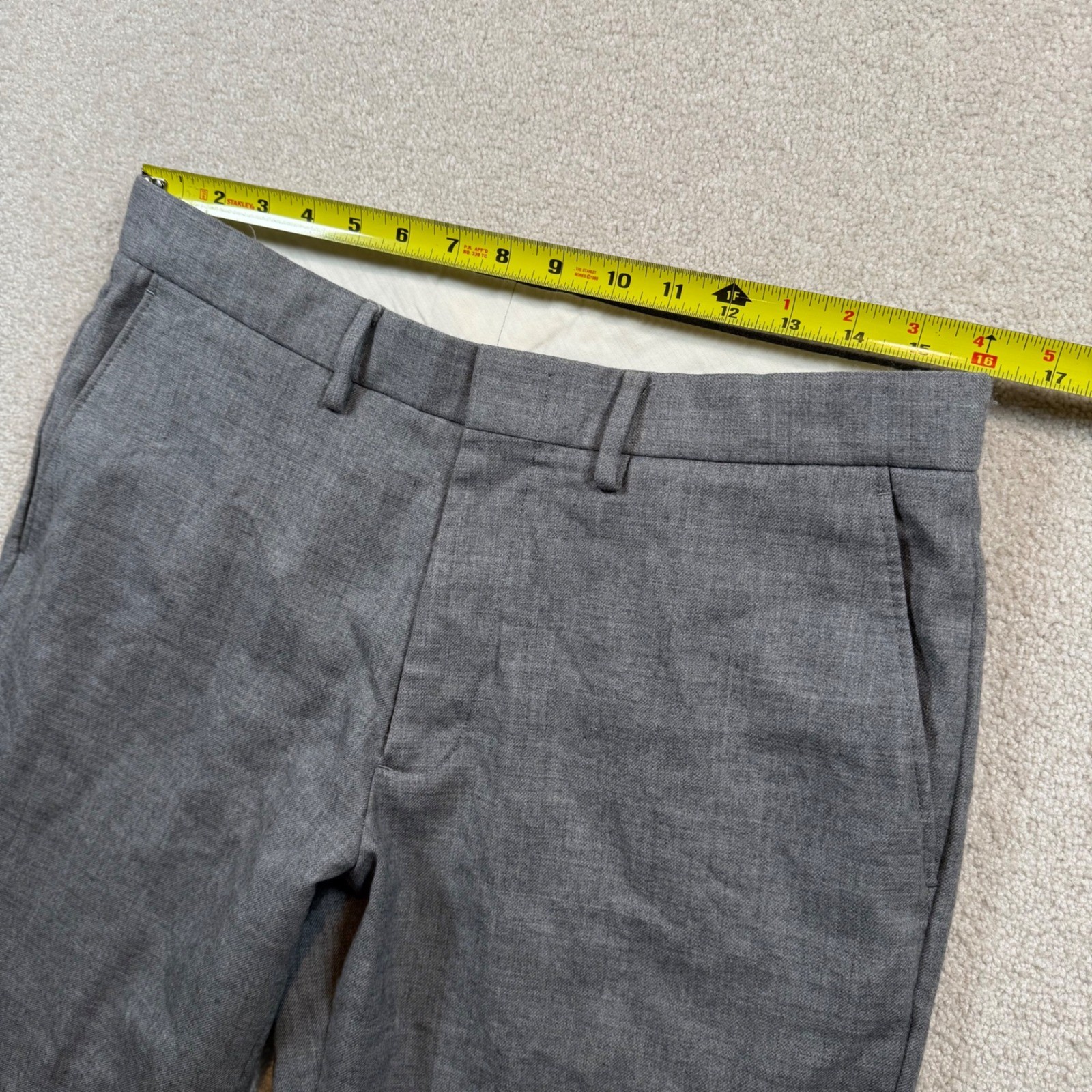 J.Crew Bowery Trousers Mens 32×32 Gray 100% Wool Classic Fit Dress Pants