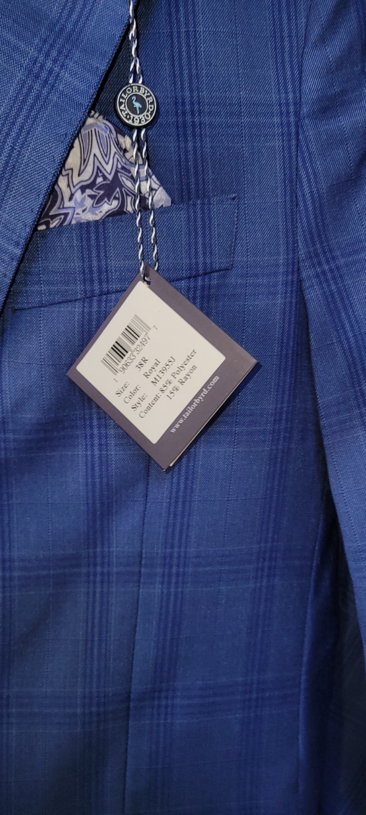 Tailorbyrd Men’s Sport Coat-Blazer, Tailorbyrd Men’s Jacket, 38R/48R, Royal