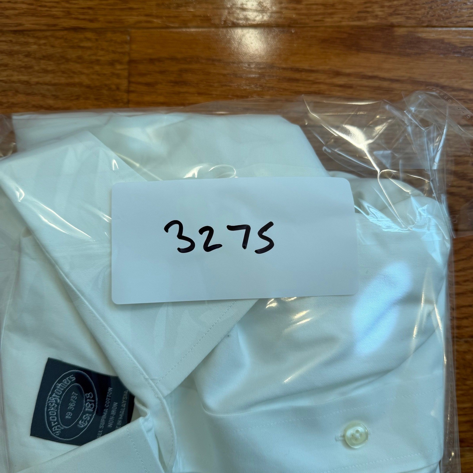 Brooks Brothers Supima Cotton Non-Iron Dress Shirt Mens 19-36/37 Solid White